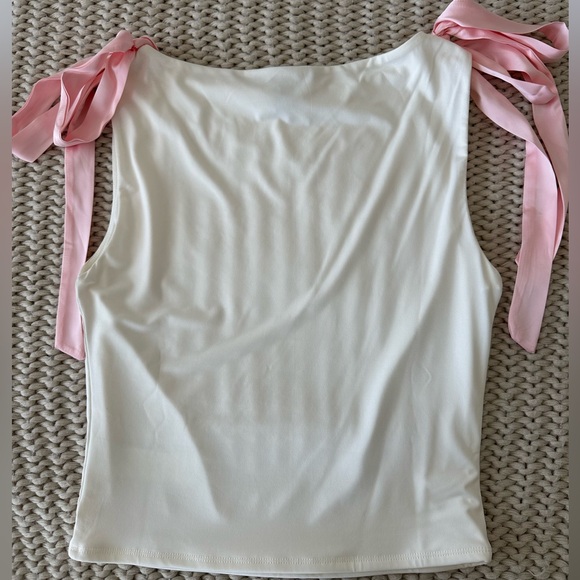 Sleeveless Satin Bow top - Picture 3 of 3